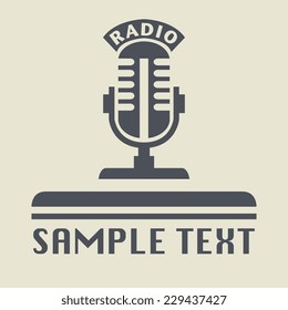 Radio microphone icon or sign, vector illustration
