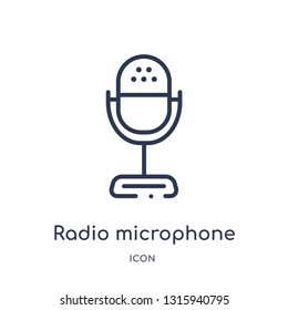 radio microphone icon from technology outline collection. Thin line radio microphone icon isolated on white background.