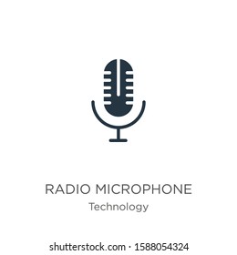 Radio microphone icon vector. Trendy flat radio microphone icon from technology collection isolated on white background. Vector illustration can be used for web and mobile graphic design, logo, eps10