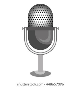 Radio microphone isolated flat icon, vector illustration graphic design.