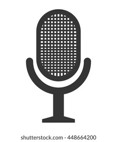 Radio microphone isolated flat icon, vector illustration graphic design.