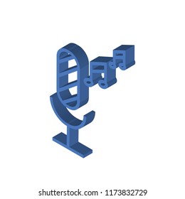 RAdio Microphone isometric left top view 3D icon