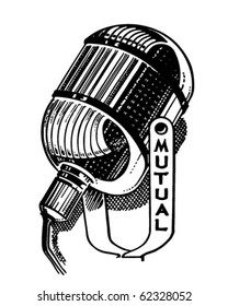 Radio Microphone - Retro Clipart Illustration