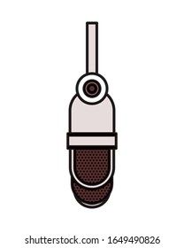 radio microphone retro hanging icon vector illustration design