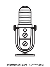radio microphone retro isolated icon vector illustration design