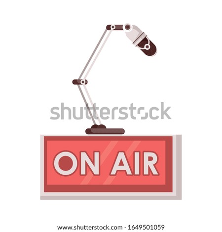 radio microphone retro with on air label vector illustration design