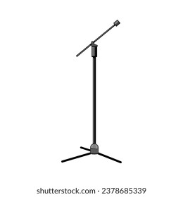 radio microphone stand cartoon. speak voice, entertainment technology, media pop radio microphone stand sign. isolated symbol vector illustration