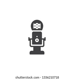 Radio microphone vector icon. filled flat sign for mobile concept and web design. Studio microphone glyph icon. Symbol, logo illustration. Pixel perfect vector graphics