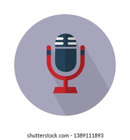 Radio microphone vector icon. filled flat sign for mobile concept and web design. Studio microphone glyph icon. Symbol, logo illustration. Pixel perfect vector graphics