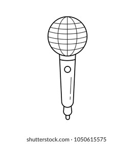 Icono de línea vectorial de micrófono de radio aislado en fondo blanco. Icono de línea de micrófono de radio para infografía, sitio web o aplicación. Icono escalable diseñado en un sistema de cuadrícula.
