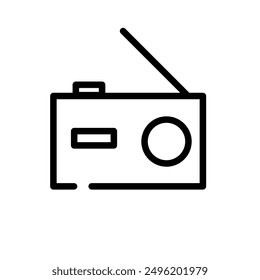 Radio with minimal vector and line art
