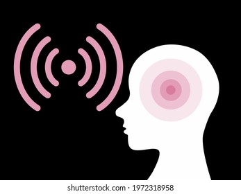 Radio Mobile Waves Negative Influence On Human. Concept Abstract Illustration. Vector.