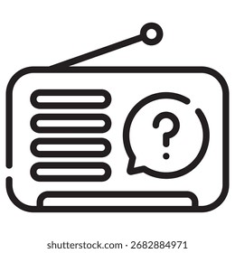 Radio Modern Vector Icon - Minimal Illustration Symbol Template für Web Mobile App UI Design