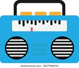 Radio Music Audio Icon Vector Flat Illustration