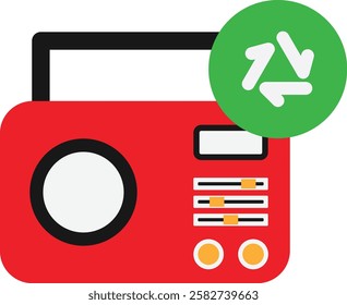 Radio Music Audio Icon Vector Flat Illustration