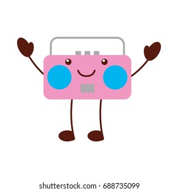 radio music player kawaii character