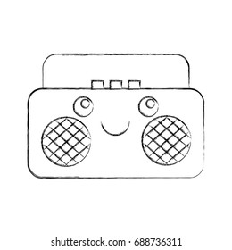 radio music player kawaii character