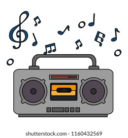 radio music player with notes