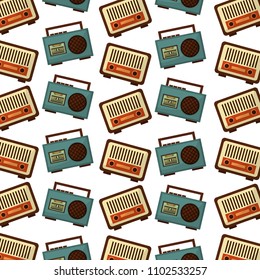 radio music retro style pattern background