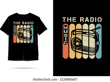 The radio music silhouette t shirt design