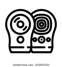 radio nanny device line icon vector. radio nanny device sign. isolated contour symbol black illustration