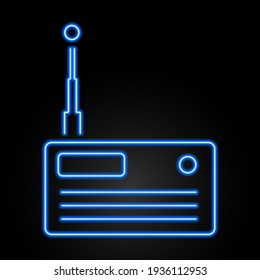 Radio neon sign, modern glowing banner design, colorful trend of modern design on black background. Vector illustration.