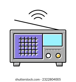 radio news color icon vector. radio news sign. isolated symbol illustration