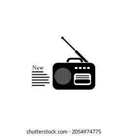 Radio, news icon in Media, Press set