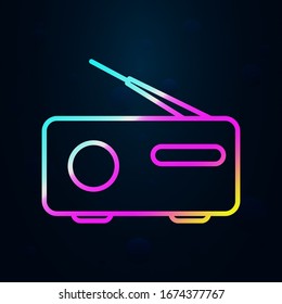radio in nolan style icon. Simple thin line, outline vector of Music icons for ui and ux, website or mobile application