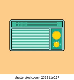 Radio Old Retro Style Clip Art Vector