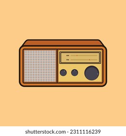 Radio Old Retro Style Clip Art Vector