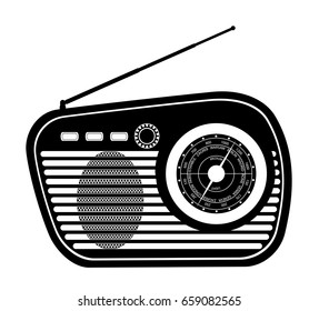 radio old retro vintage icon stock vector illustration isolated on white background