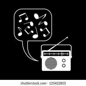 Radio on black background