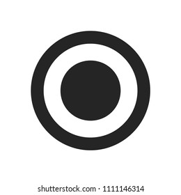 Radio on button vector icon