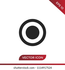 Radio on button vector icon