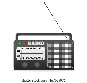 Radio on white background