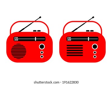 Radio on white background