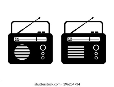 Radio on white background