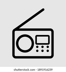 ilustración de vector aislado del icono de contorno de radio