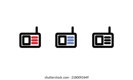 radio outline icon isolated vector illustration black and white