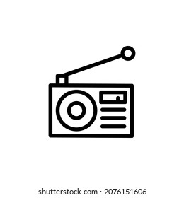 Radio With Outline Icon Vector