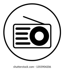 Radio outline icon vector illustrator design isolated on white background.