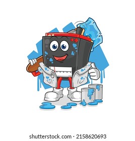 radio painter illustration. character vector