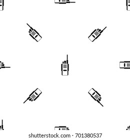 Radio pattern repeat seamless in black color for any design. Vector geometric illustration