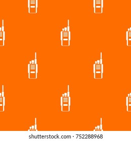 Radio pattern repeat seamless in orange color for any design. Vector geometric illustration