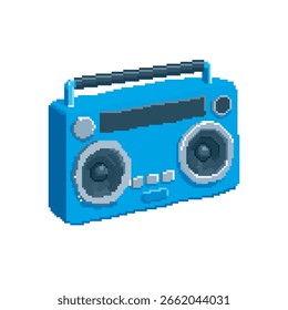 arte de pixels de rádio, ilustração vetorial em plano de fundo isolado.