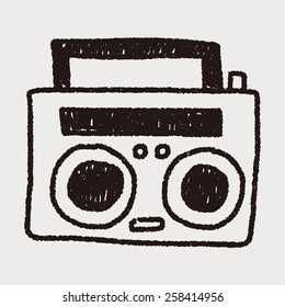 radio player doodle drawing