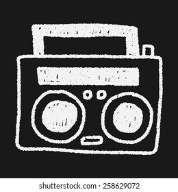 radio player doodle drawing
