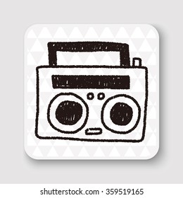 radio player doodle drawing