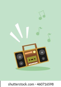 the radio playing the music